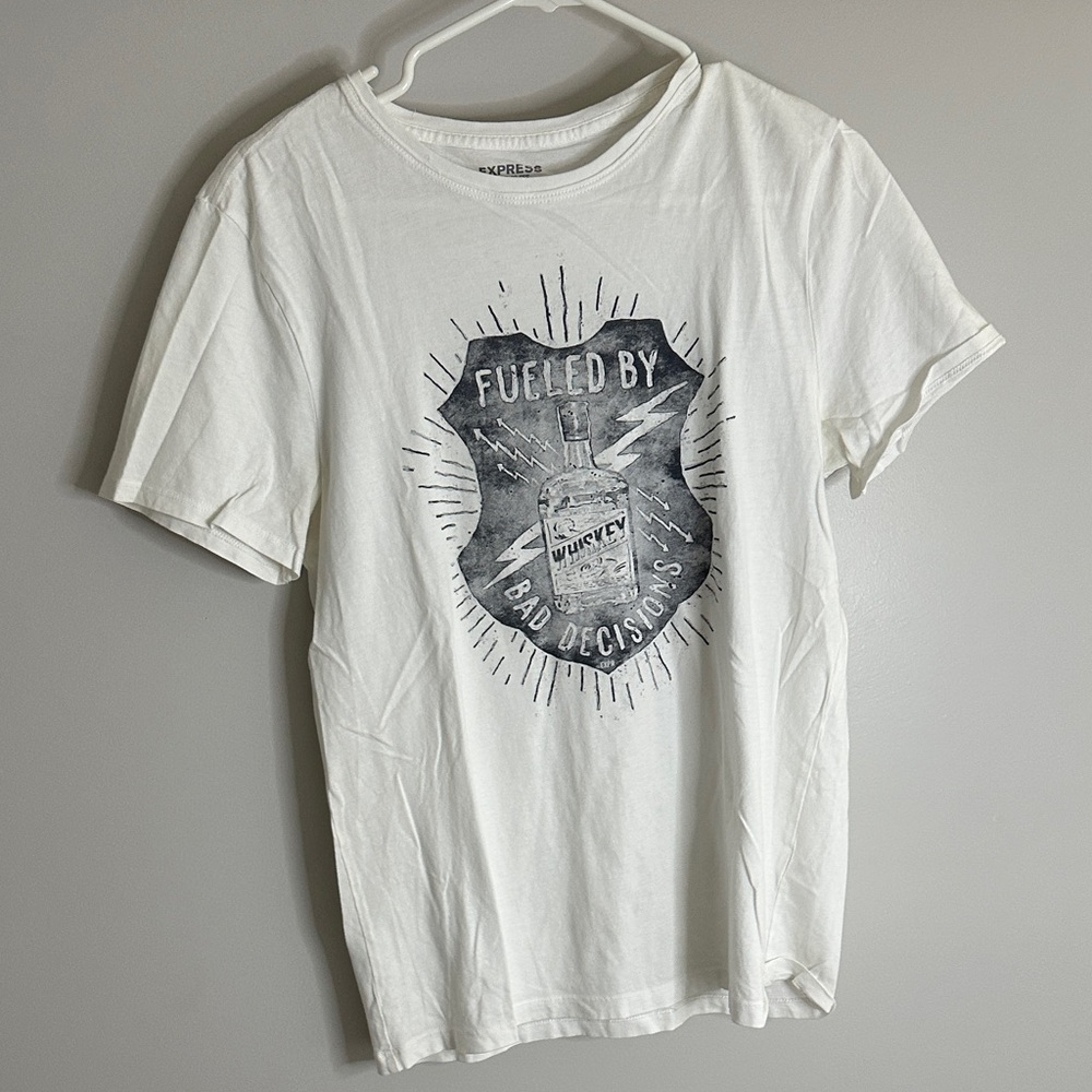 Express White Graphic Tee